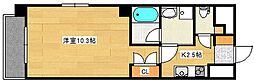 プランドール西観音 1Kの間取図画像