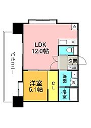 桜橋パーク 203 2階1LDKの間取り