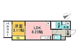 YELLSTAGE長束WEST 1LDKの間取図画像