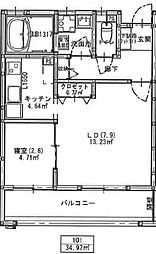 DIJやまね 1LDKの間取図画像
