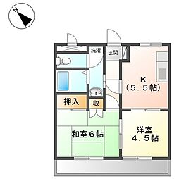 アスパラ館 2Kの間取図画像