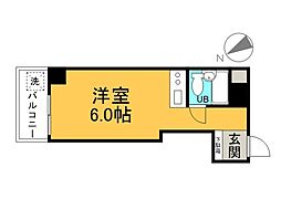 イースト白島 ワンルームの間取図画像
