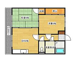 グランドール・AKI 2DKの間取図画像