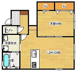 ラシーネコンフォルタ 1LDKの間取図画像