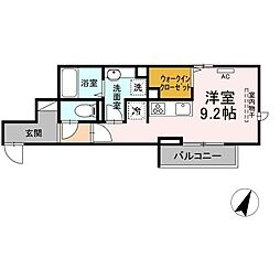 アゼリア ワンルームの間取図画像