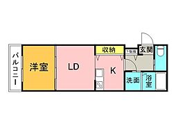 Ra ism GION 1LDKの間取図画像