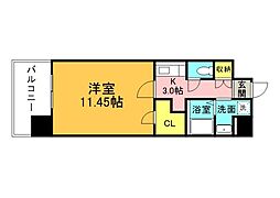 ロアール並木通り 1Kの間取図画像