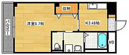 リバレイン東原 1Kの間取図画像