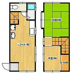 ベルハシモト 2DKの間取図画像