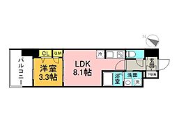 S-RESIDENCE東千田公園alesia 1LDKの間取図画像