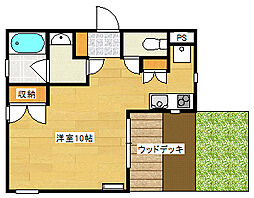 クリスタルコート 1Kの間取図画像