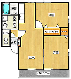 フュチュールM 2LDKの間取図画像