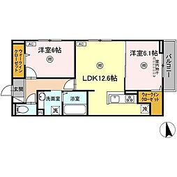 Contento 2LDKの間取図画像