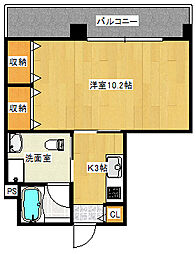 ラフォーレ観音 1Kの間取図画像