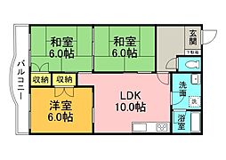 メゾン・リュ・ミエール 3LDKの間取図画像