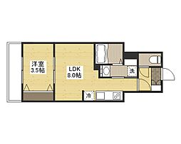 月光広島 1LDKの間取図画像