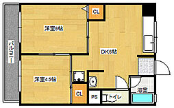 第1吉岡ビル 2DKの間取図画像