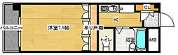 プレディアスタイル観音 1Kの間取図画像