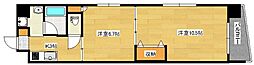 パステロアロッジオ45東蟹屋 2Kの間取図画像