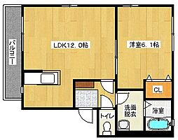 プランドールS&S 1LDKの間取図画像