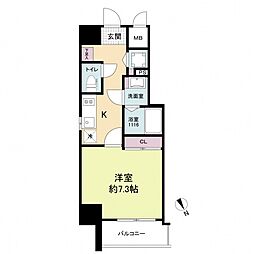 ブランシエスタ河原町 1Kの間取図画像