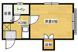 サンフレッチェ 1Kの間取図画像