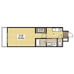 ウィング平野町 1Kの間取図画像