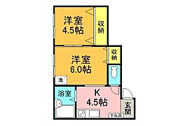 エオス富士見町ビル 2Kの間取図画像