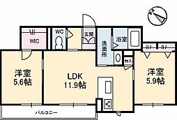 レジェンドN 2LDKの間取図画像