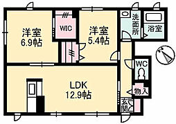 シャーメゾン矢野南 2LDKの間取図画像