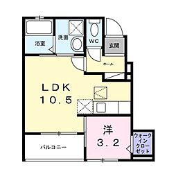 コンフィー中山台I 1LDKの間取図画像