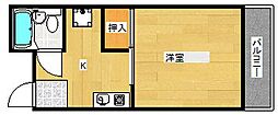 MSビル 1Kの間取図画像