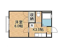 サンハイツ藤得 1Kの間取図画像