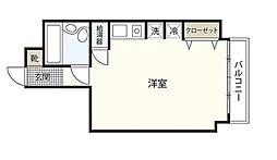 バルミー平和 ワンルームの間取図画像