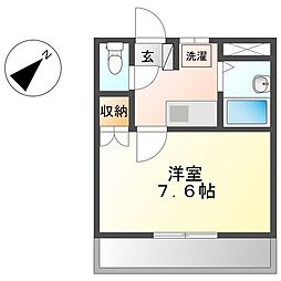 コーポリヴィエール39 1Kの間取図画像