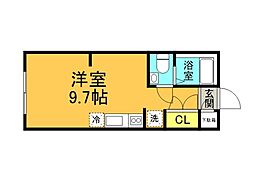 グランデール山本 ワンルームの間取図画像