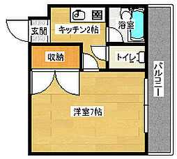 アヴニール 1Kの間取図画像