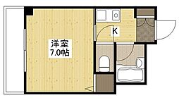 比治山エコテラス 1Kの間取図画像