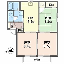 フォーレス東昭和B 3DKの間取図画像