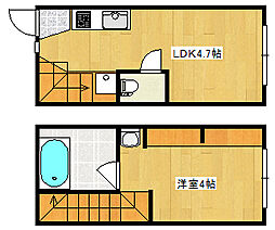 本浦コーポラス1 1LDKの間取図画像