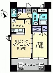 J・grace河原町 1LDKの間取図画像