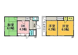 高野アパート 3DKの間取図画像