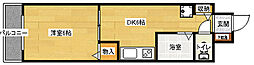 グランドール西旭町 1DKの間取図画像