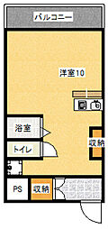 ウィンディア舟入 1Kの間取図画像