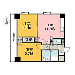 KAIZOビル 2LDKの間取図画像
