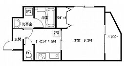 グランカーサ三篠 1DKの間取図画像