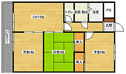 エソール龍本 3LDKの間取図画像