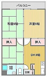 牛田翠苑 3DKの間取図画像