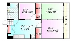 牛田翠苑 3DKの間取図画像