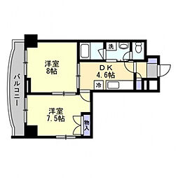 サンビレッジ段原 2DKの間取図画像